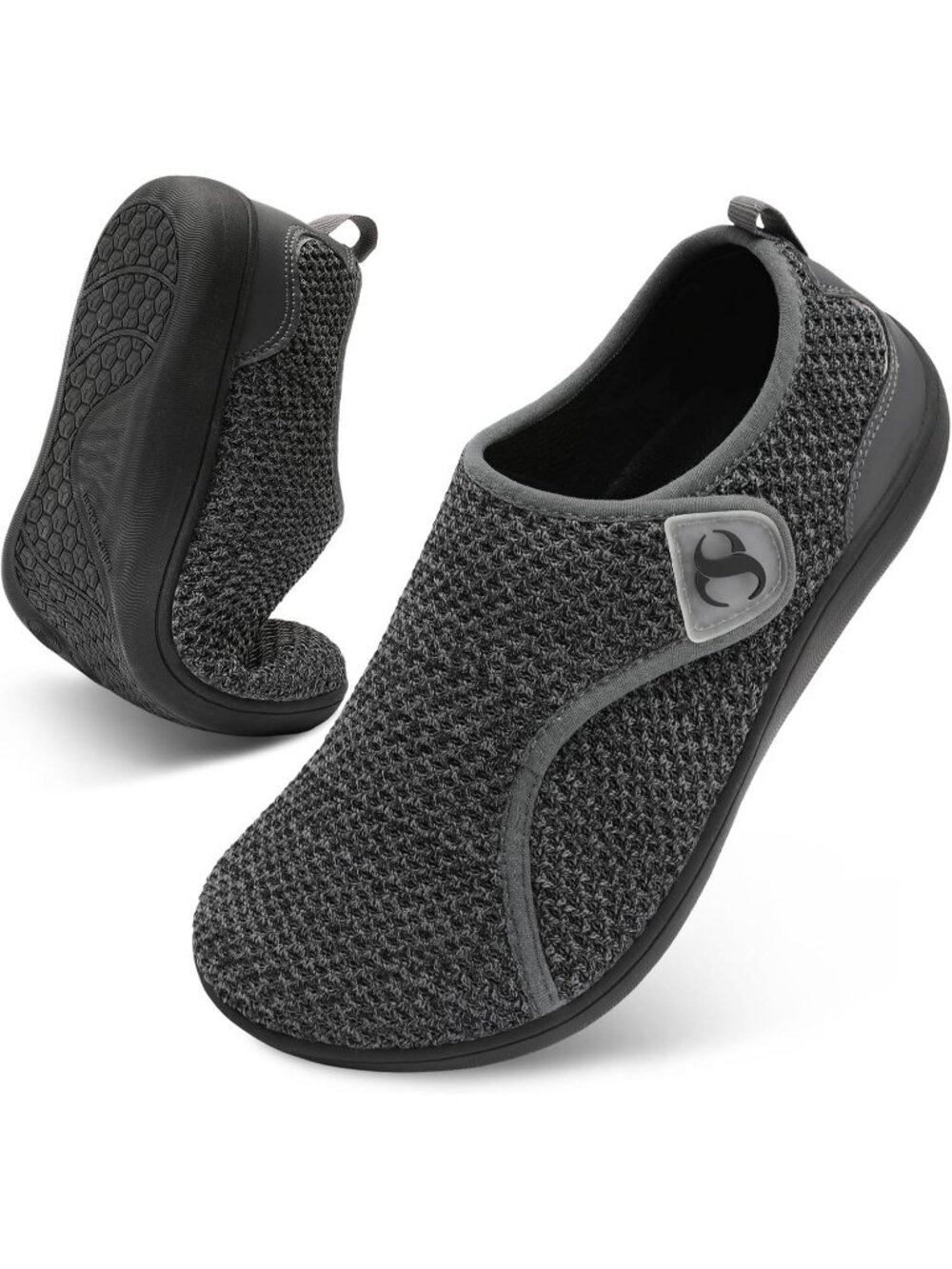 👑Women's Mix Grey Knitted Comfortable  Neuropathy Adjustable Wide Width Sneaker